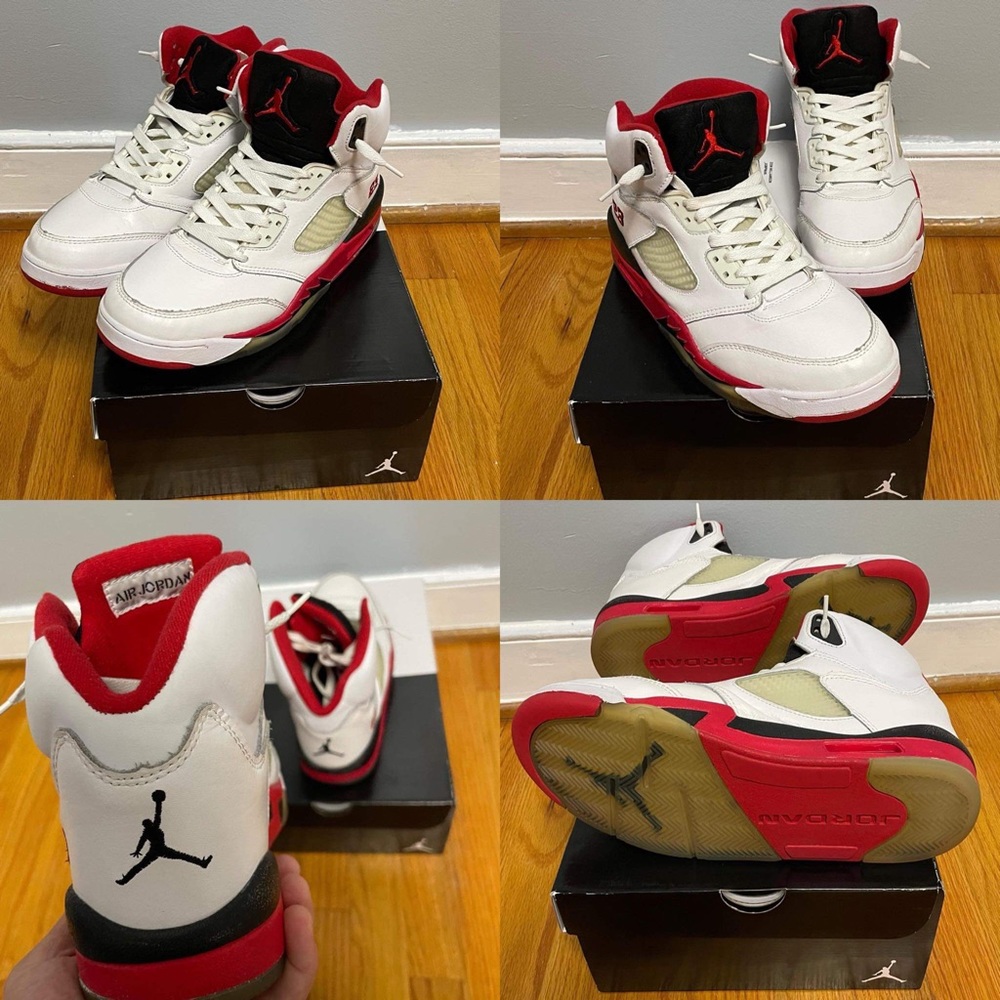 Air Jordan 5 Retro Fire Red Black Tounge